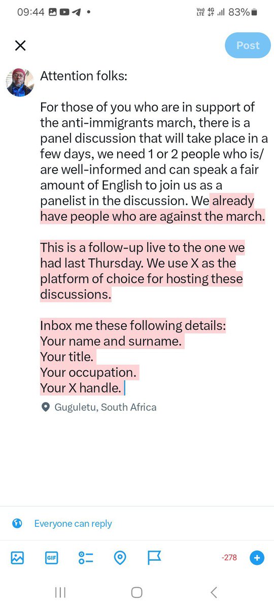BlaqTroy's tweet photo. Attention folks:

For those of you who are in support of the anti-immigrants march, there is a panel discussion that will take place in a few days, we need 1 or 2 people who is/are well-informed and can speak a fair amount of English to join us as a panelist in the discussion. https://t.co/UM0VjzS44H