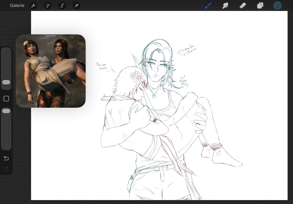lynn_nishimura's tweet photo. New SamLara sketch from Tomb Raider Definitive edition (2013)!🥹💗 
I hope you like it ! 
#samlara #laracroft #ssendurance #tombraider https://t.co/PWAeRwY8uc