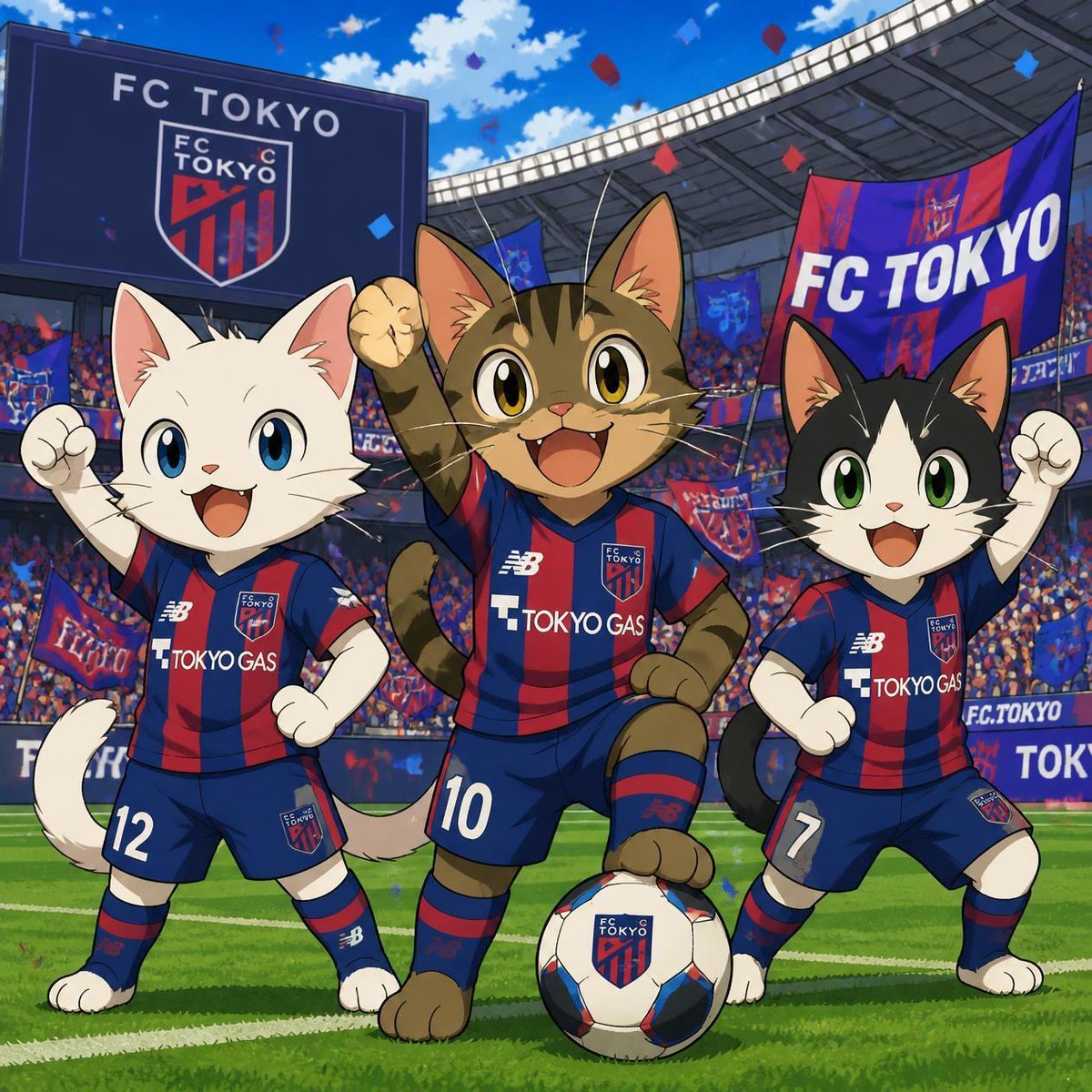 mi1_san's tweet photo. ポケモン風 FC東京ニャンず
 #Canvaai 
 #fctokyo https://t.co/89WdGeqVJp