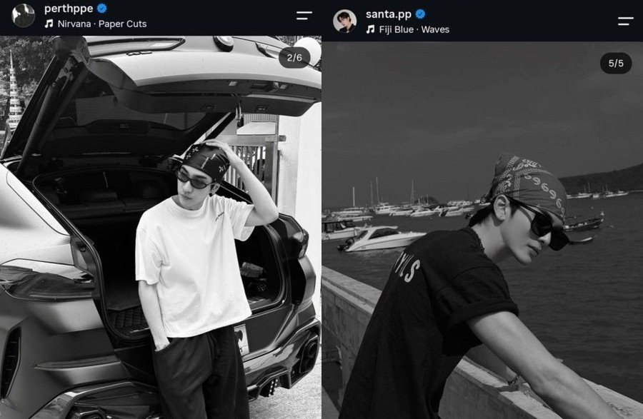Teerak_PedTa's tweet photo. Lovestagram 🖤🤍 or did the CEO got inspired by his boyfriend 😆😆

#PerthSanta #เพิร์ธแซนต้า https://t.co/s3oZP09MNe