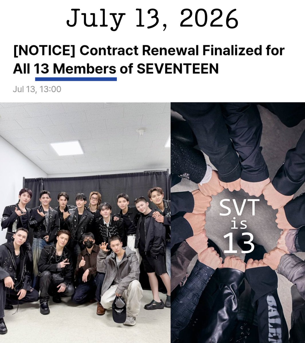 svtnserenade's tweet photo. seventeen is 13 for eternity 🫶🏻

july 11-13, 2025                july 13, 2026 https://t.co/LTpe51xMN9