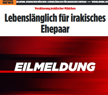 Taykra's tweet photo. #München: In einem seit knapp eineinhalb Jahren laufenden Prozess um die Versklavung und Vergewaltigung zweier jesidischer Mädchen im Irak und in Syrien hat das OLG das Urteil gegen ein irakisches Ehepaar gesprochen. https://t.co/yovSFNwDvk