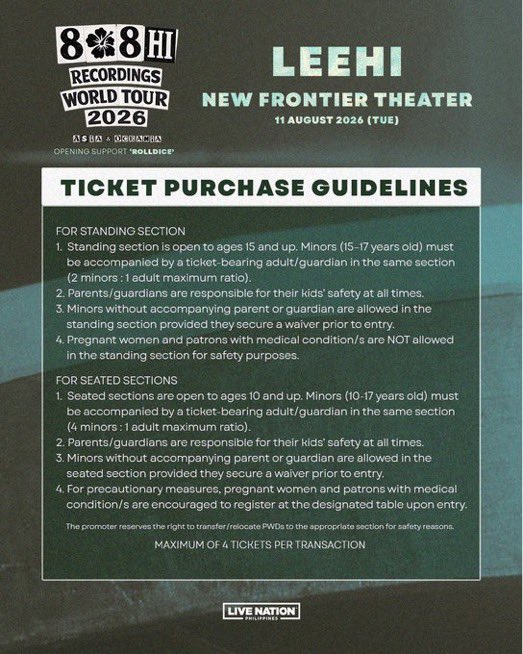 KHIPHOPMNL's tweet photo. LEEHI & 808 HI RECORDINGS WORLD TOUR 2026 IN MANILA
🗓️ 08.11.26 TUE | 8PM
📍 New Frontier Theater
🎟️ TicketNet & TicketNet outlets
https://t.co/Z8MQCOVfnT
Presented by: Live Nation Philippines @livenationph
#LeeHi #LeeHiInManila https://t.co/Q7xvtXVCU5