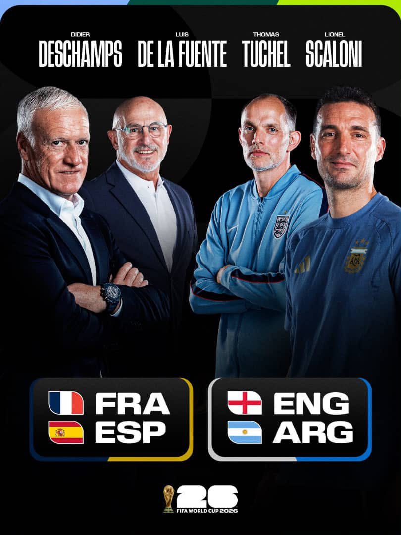 twilight43673's tweet photo. Final four coaches 🧠

#FIFAWorldCup https://t.co/3zFpQhLIqm