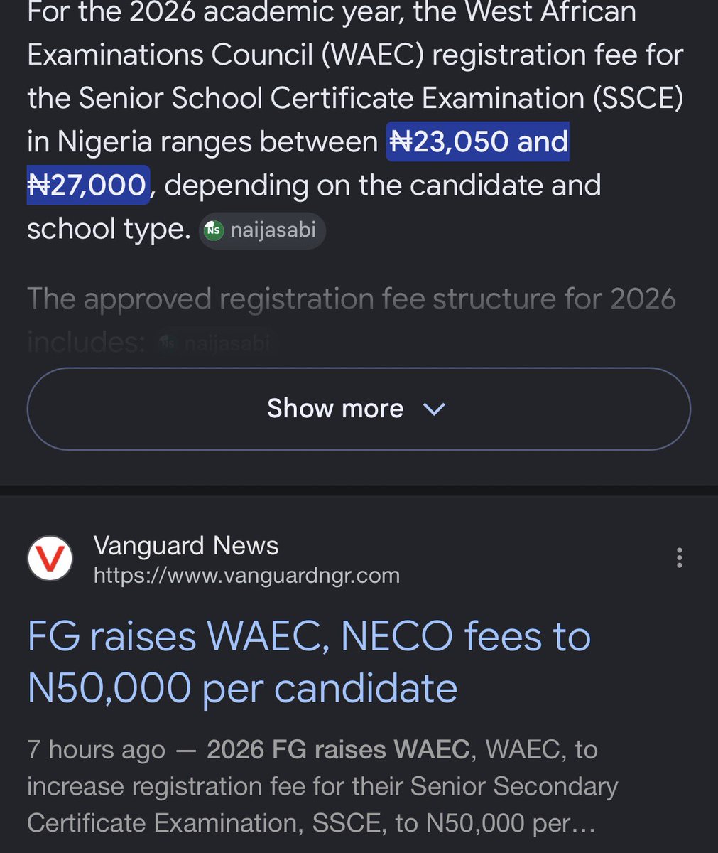 dreaybaba's tweet photo. @OjyOkpe  is the removal of subsidy supposed not to be for a good course like secondary school free education, now federal government has raised the WAEC fee to 50k from 27k ? https://t.co/p5Ix4ACG2c