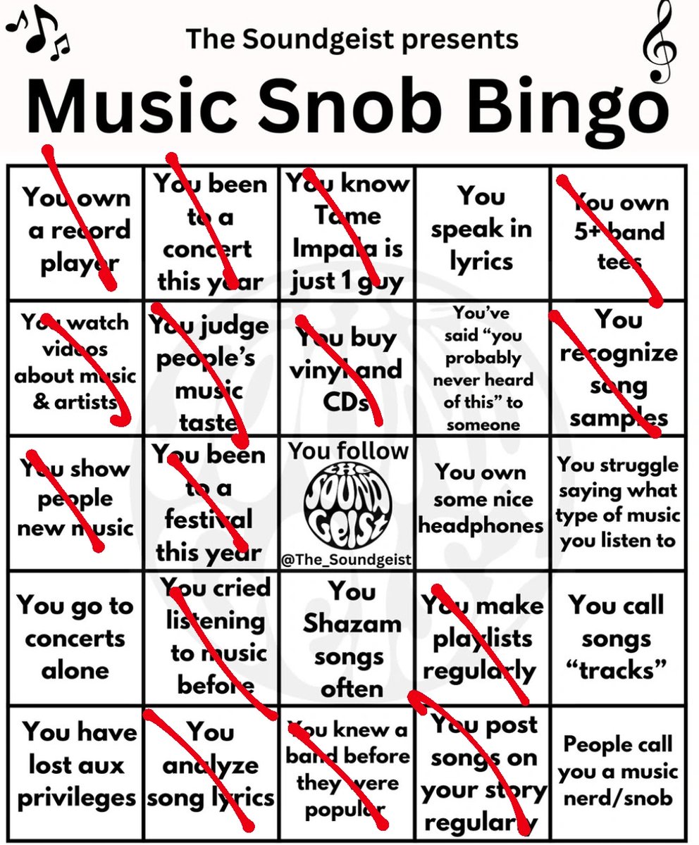 thundersteel747's tweet photo. music snob bingo https://t.co/2xwM6WVhCn