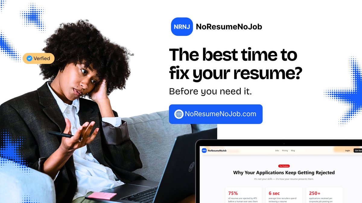 NoResumeNoJob's tweet photo. Most people wait until they're desperate.

The smartest professionals prepare early.

#NoResumeNoJob https://t.co/mGv8w6001n