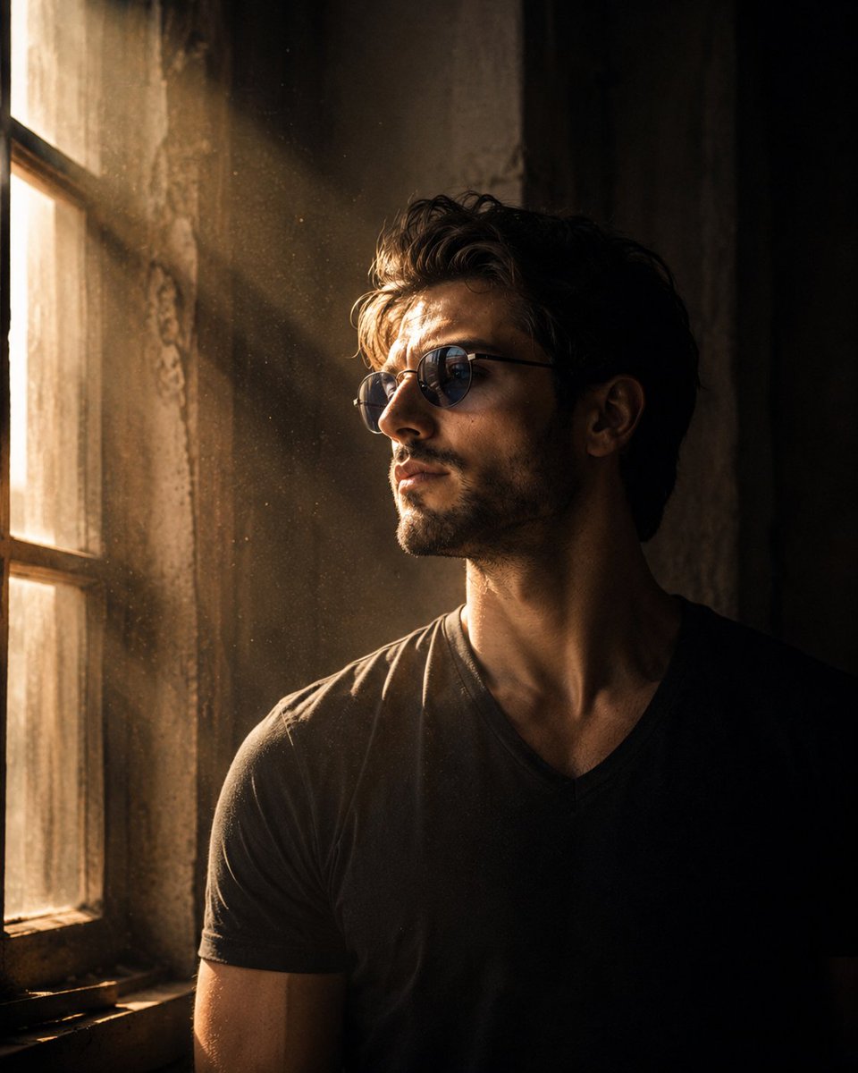Cinematic Golden Hour Window Portrait