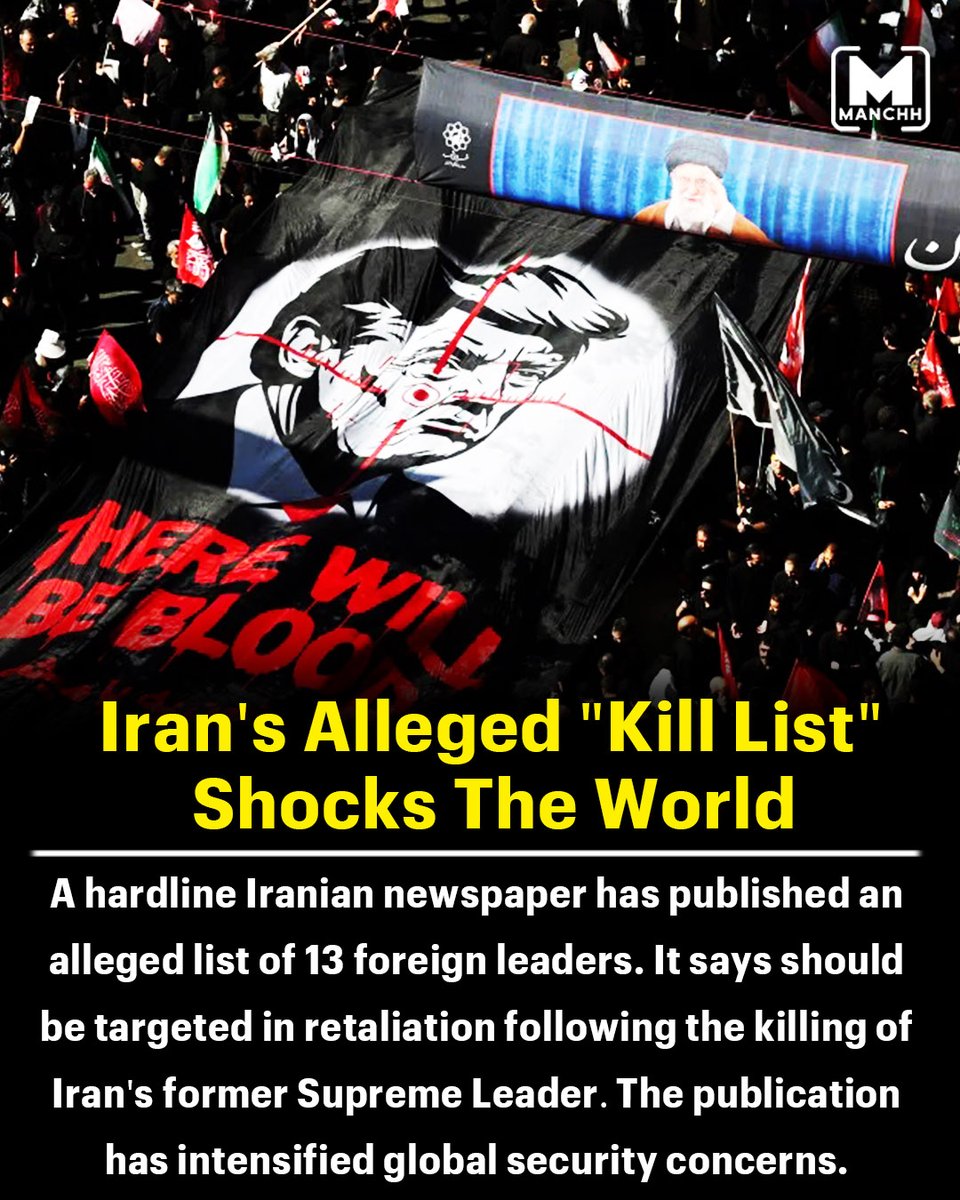 Manchh_Official's tweet photo. The Iran's revenge list appeared in a newspaper shortly after Iran's new Supreme Leader Ayatollah Mojtaba Khamenei vowed revenge for his father's death. Know the names of leaders on this hit list
#iran #AliKhamenei #supremeleader #hitlist #revengelist #newspaper #Hamshahri
1/4 https://t.co/FTnu1HB35J