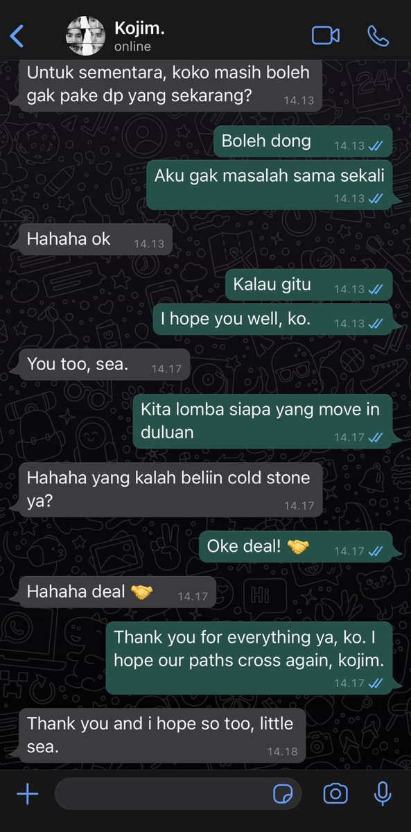 diarikesekian's tweet photo. #Jimmysea one tweet au.

Putus baik” itu lebih nyesek daripada yang putusnya gak baik”. Ya gimana gak nyesek coba kalo percakapan akhirnya begini? https://t.co/nlLJvD8l9t