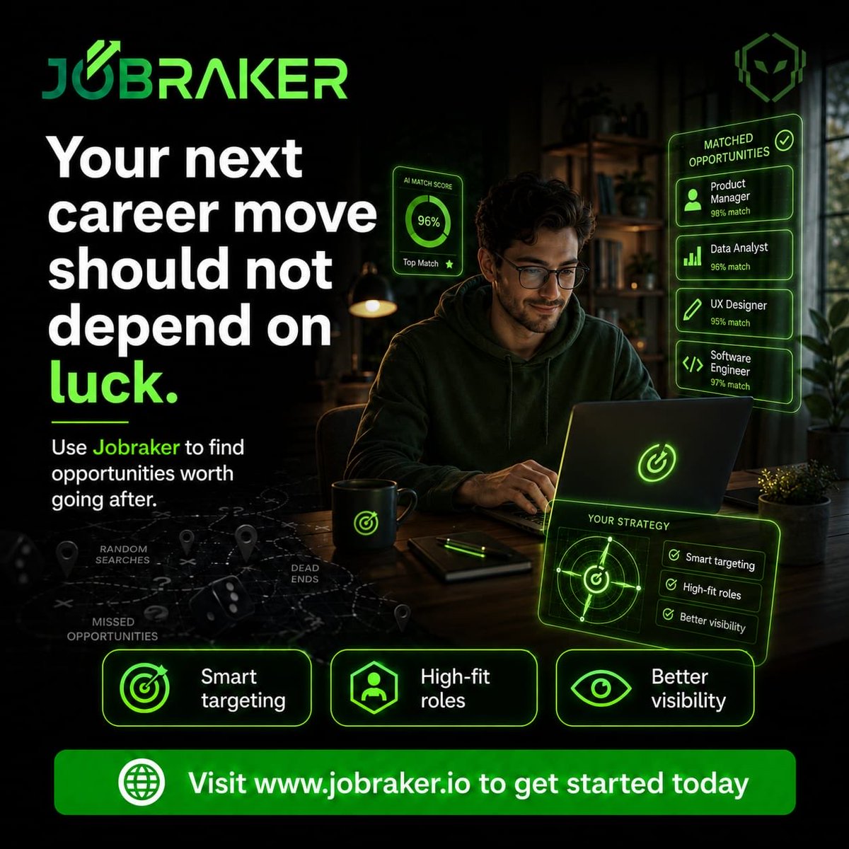 Jobraker1's tweet photo. The best opportunities aren’t always the loudest, they’re the ones you’re prepared for.
Stop relying on luck. Start positioning yourself. 🚀
#JobSearch #Careers #AI #Jobraker https://t.co/9S0CBZGSjn