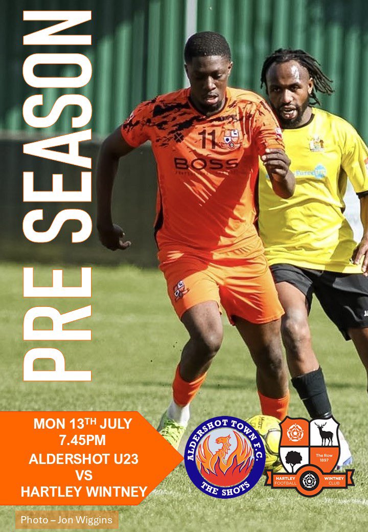 HartleyFC's tweet photo. Pre season continues tonight

@AcademyATFC vs @HartleyFC 

🗓️ TONIGHT
📍GU47 9BJ (Bracknell Town FC)
⏱️7.45pm ko

Get along and get a very grounded football fix this side of the Atlantic😎

#UTR🧡 https://t.co/InKf02lLeI
