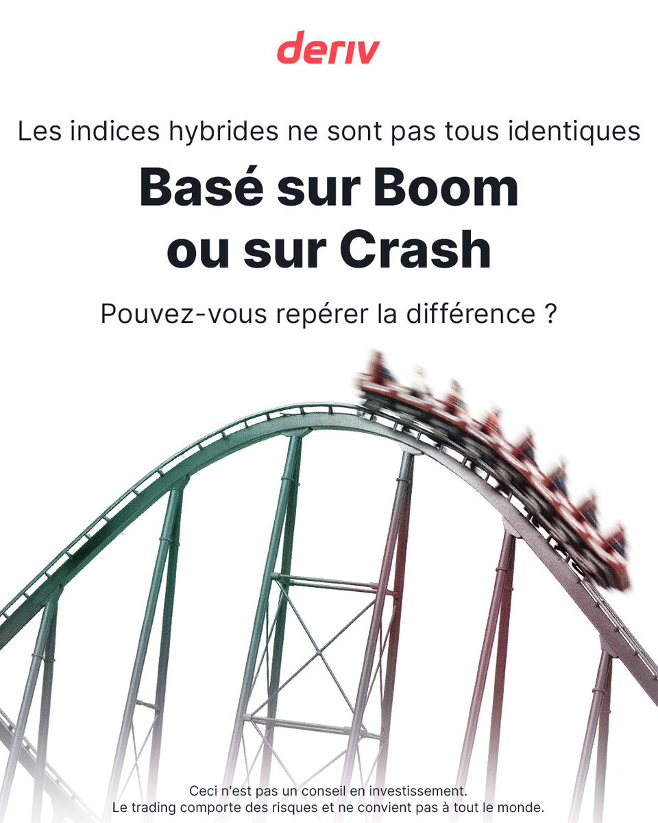 DerivFrench's tweet photo. Basé sur Boom: tendance à la baisse, puis hausse soudaine.

Type Crash: tendance haussière, puis chute brutale.

Quel Hybrid tradez-vous ? BOOM ou CRASH ? 👀

#HybridIndices #Deriv

Ceci n'est pas un conseil en investissement. Le trading comporte des risques et ne convient pas à tout le monde.