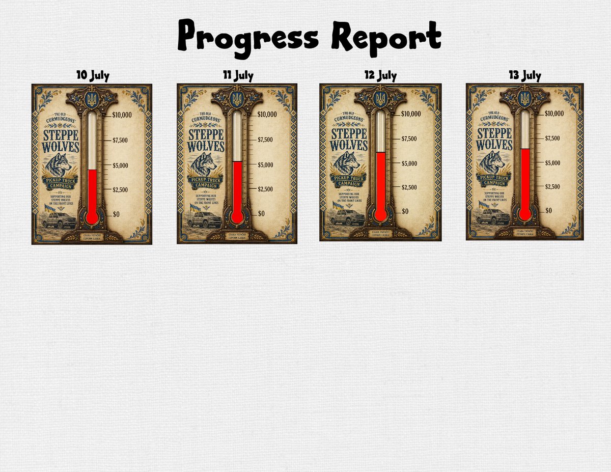 NafoOld's tweet photo. We'll try to post updates on our progress at least every couple of days. As of now, we're make steady progress toward the $10,000 goal. Thank you very much for your support and please keep up the good work boosting and donating whatever you can. https://t.co/xJoN74uLSC