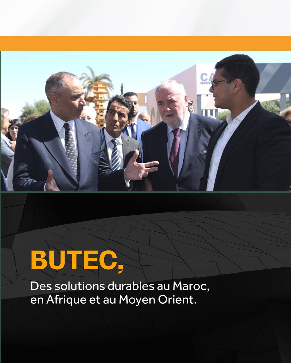 butec_group's tweet photo. Une 9e édition marquée par la visite de Monsieur Ryad Mezzour, Ministre de l’Industrie et du Commerce, et par un échange avec Monsieur Loïc Fauchon, Président du Conseil Mondial de l’Eau, autour des enjeux de l’eau, de l’énergie et des infrastructures durables. https://t.co/wNwOwHGeF7