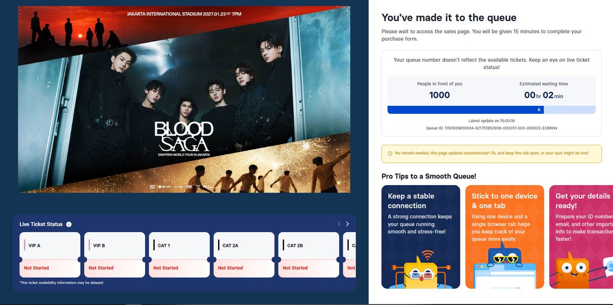 kendrickticket's tweet photo. ENHYPEN WORLD TOUR ‘BLOOD SAGA’ IN JAKARTA

Fee:

VIP 500k/tix
Cat 1 400k/tix
Cat 2-7 300k/tix

Pakai datamu
Self Payment

DM langsung sertai cat berapa + ambil berapa (biar langsung secure quantity), baru kirim detail data diri

wts wtb jastip jaswar enhypen https://t.co/NWmDV44NAr