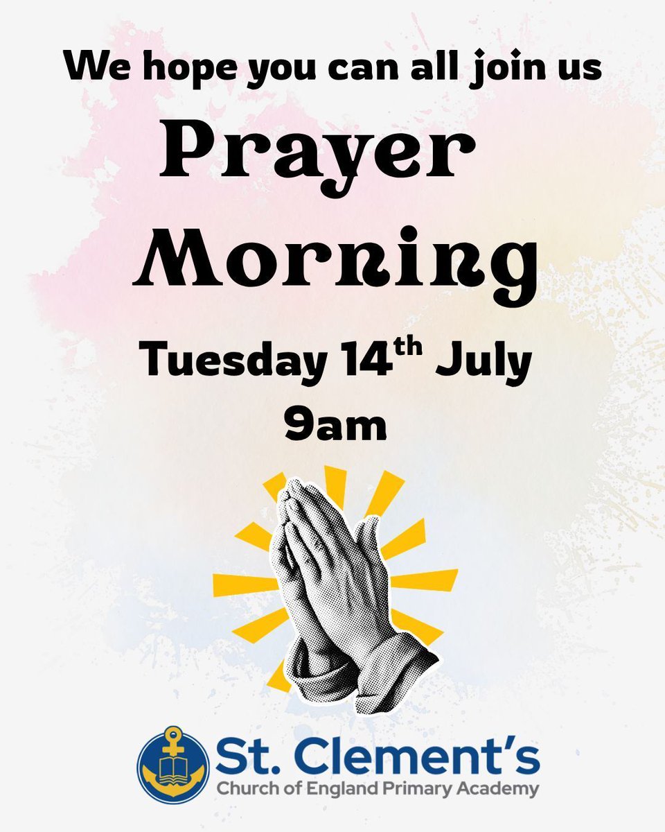 StClem_Nechells's tweet photo. We hope you can all join us 

Prayer Morning Tuesday 14th July 9am https://t.co/VmvEN816Ju
