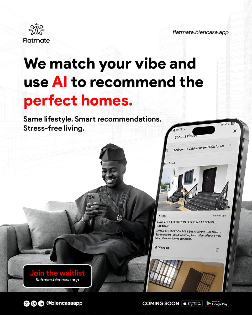 biencasaapp's tweet photo. Your vibe deserves the perfect home. Let AI do the matching while you focus on living. Join our waitlist today.

https://t.co/lGnFAwh5hI https://t.co/FVR8uXly7U