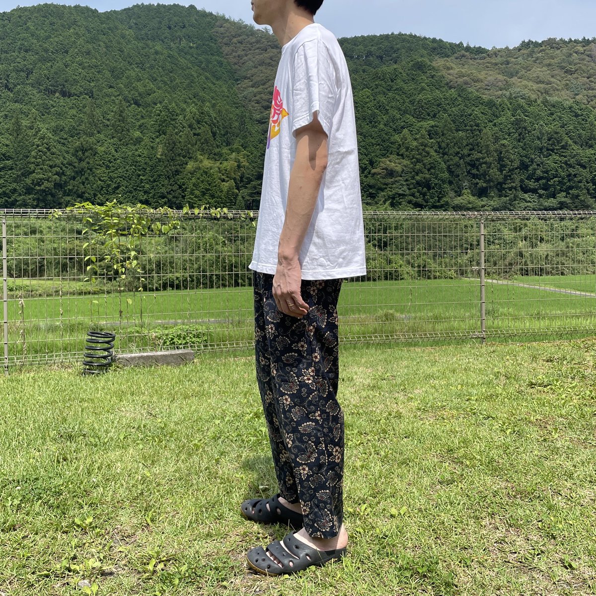 芸⻄織物】モンペパンツ LLサイズの藍染め風パンツ、いろんな柄が新
