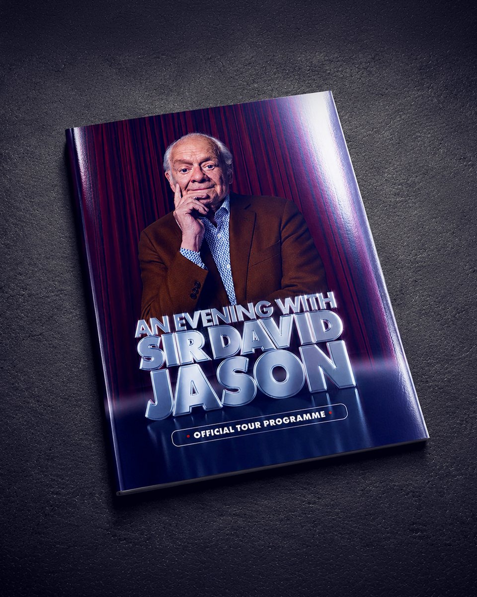 davidjasontour's tweet photo. Celebrate #AnEveningWithSirDavidJason with our exclusive official tour merchandise – now available to buy online via our website and at every tour date!

Featuring:

📖 The Official Tour Programme – packed with exclusive interviews, fascinating insights, behind-the-scenes stories, and a wealth of photographs celebrating Sir David Jason's remarkable career.

👕 Premium Cotton Tour T-Shirt – featuring the Sir David Jason Coat of Arms crest on the chest, with the full list of theatre tour venues on the back.

🧥 Exclusive Tour Hoodie – a premium navy hoodie featuring the Sir David Jason Coat of Arms crest on the chest, with the full list of theatre tour venues on the back.

#OfficialMerchandise #DavidJason #UKTour #OnlyFoolsAndHorses