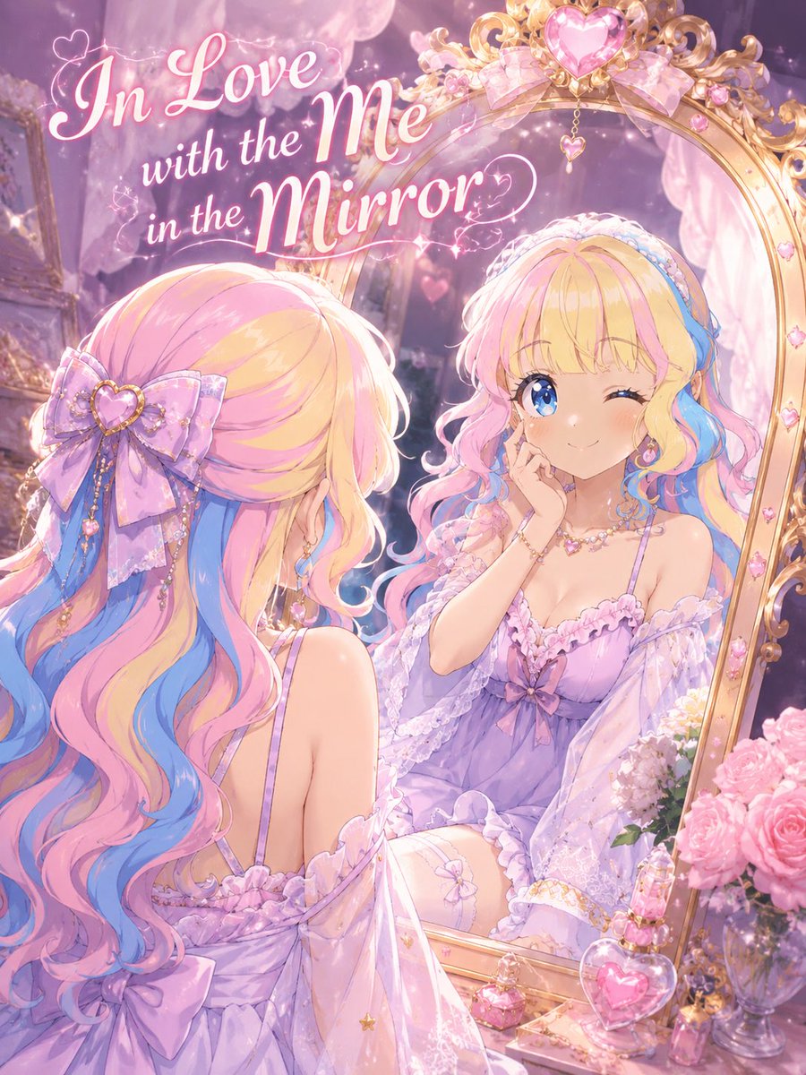 qm7ouEvgma98374's tweet photo. 『鏡の中の私に恋してる』というこのキャラの総合イメージ（初期歌のタイトル）より
（オリジナルマイキャラ化ver）のイラストを作って貰いました🤗

#AIillustration #ffith_works https://t.co/Od9aUvaL9X