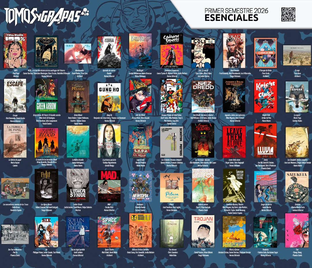 TomosyGrapas's tweet photo. Ya están aquí los nuevos 50 CÓMICS ESENCIALES 💥
La selección que destaca las mejores obras que se han publicado entre Enero y Junio de 2026 y que hemos confeccionado entre todo el equipo 📚
RT FUERTE! 🔥
Aquí los analizamos al detalle! 👇
https://t.co/cofZurwnxm https://t.co/iZgF0XwRpG