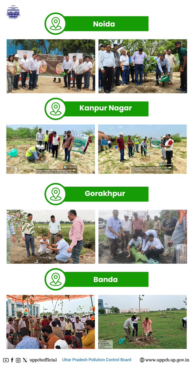 uppcbofficial's tweet photo. उ० प्र० प्रदूषण नियंत्रण बोर्ड मुख्यालय, लखनऊ सहित प्रदेश के सभी क्षेत्रीय कार्यालयों द्वारा "वृक्षारोपण महायज्ञ 2026 – 'एक पेड़ माँ के नाम'" अभियान के अंतर्गत व्यापक वृक्षारोपण किया गया।
 
#plantationdrive #EkPedMaaKeNaam #uppcb #initiative #CM https://t.co/vDiJEENnxU