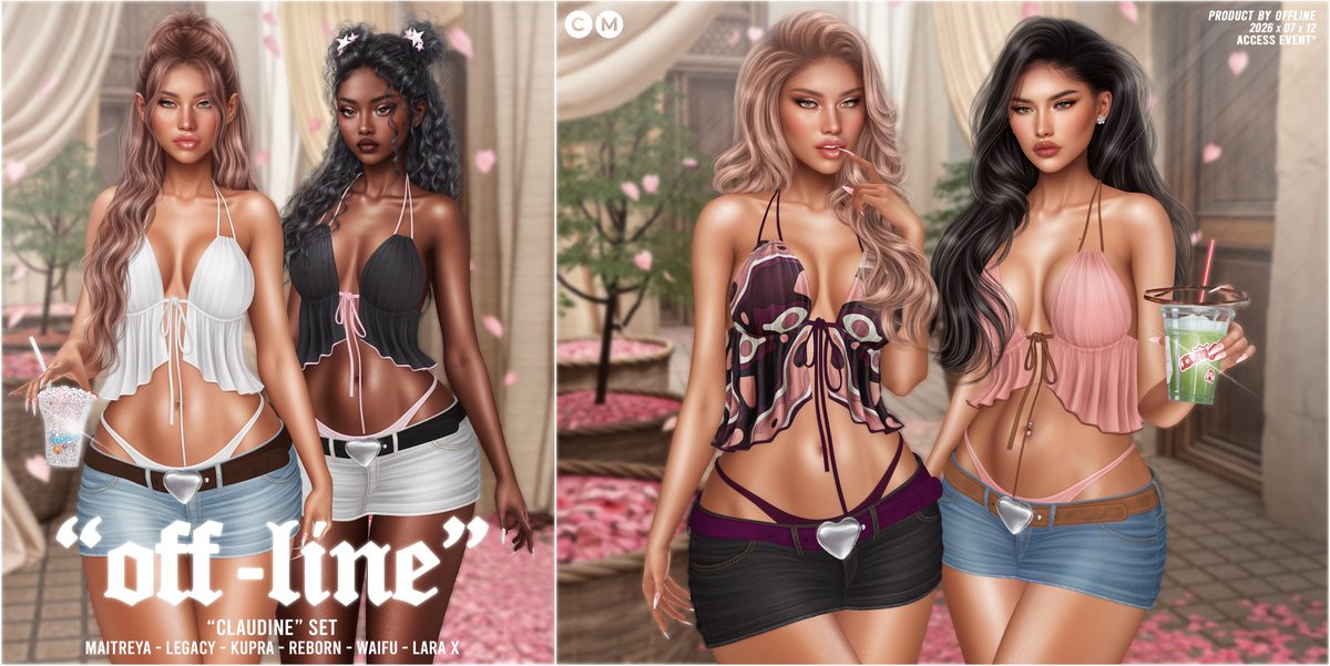 0ffLineHQ's tweet photo. 🩶✨ “Off-Line” Claudine Collection now at Access

• Top: 20 solids + 5 patterns, with a 63-color Accent HUD
• Skirt: 7 denim colors, with a 63-color Belt & Thong HUD
• Fatpacks include 63 solids + 30 patterns and 35+ denim colors

Rigged for Maitreya, Legacy, Kupra, Reborn, Waifu & Lara X.

📍 https://t.co/ODVrX0VyFt