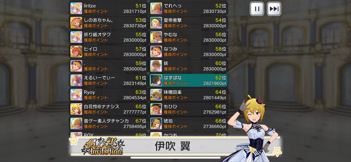 hasubanaP's tweet photo. 改めてお疲れ様でした！
翼62位、恵美60位で100傑入り&amp;琴葉707位で
過去一ポイントも稼げて楽しかった！ https://t.co/qqJeOvklNY