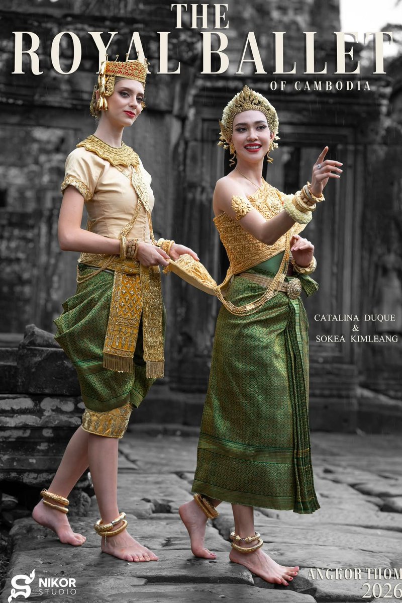 RakVirak91723's tweet photo. The Royal Ballet of Cambodia 🇰🇭🇰🇭🇰🇭 : Catalina Duque Miss International 2025 &amp; Sokea Kimleang (kon ant) Miss International Cambodia 2026. @MissInterOrg #cambodia #theroyalballetofcambodia #catalinaduque #sokeakimleang https://t.co/X3CMtmIZJi