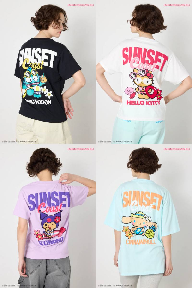 sanrio_oshikatu's tweet photo. ＼⚠️コラボ商品【予告】📣🆕／
RODEO CROWNS WIDE BOWL(ロデオクラウンズ ワイドボウル) ×サンリオキャラクターズのコラボが登場🥹🌺

今回はこんがり日焼けしたハローキティ、クロミ、シナモロール、ハンギョドンの4人とコラボ🥹🌴
7/17(金)12時より発売開始🛒ぜひチェックしてみてね🙆‍♀️

📅発売日：7/17(金)～※オンラインは12時開始
🛒取り扱い：全国のRODEO CROWNS WIDE BOWL店舗、SHEL’TTER WEBSTORE

🔻詳細・購入はSHEL’TTER WEBSTOREにて🛒
https://t.co/LZoAHQ0hVq

#サンリオ #サンリオキャラクターズ #ロデオクラウンズ