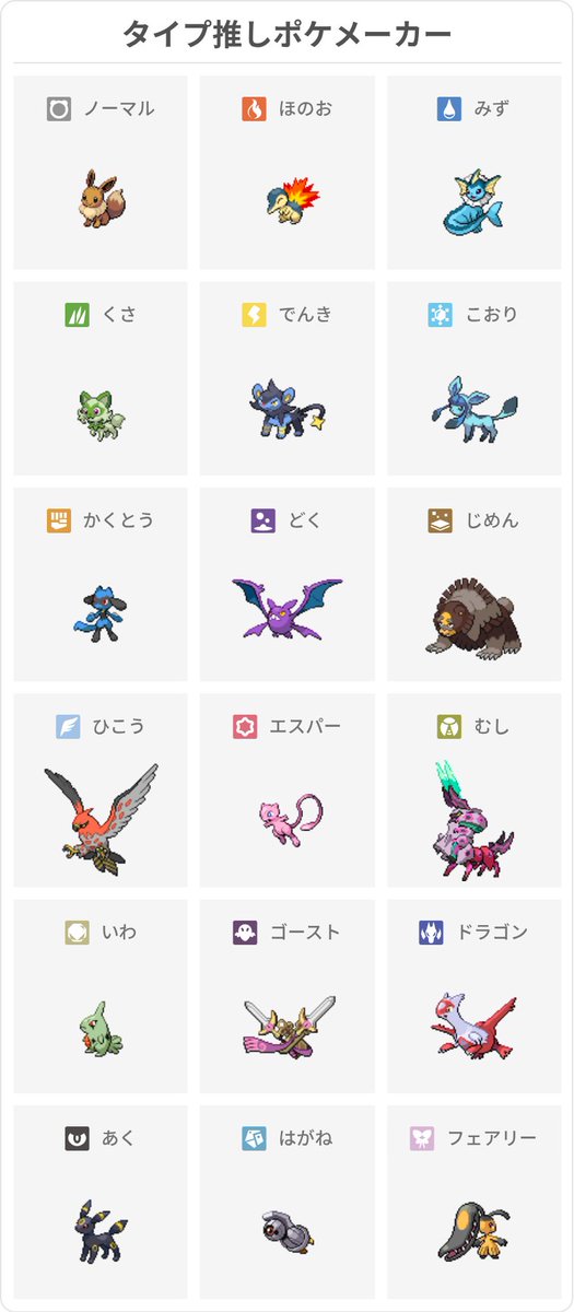 u_Enigma_06p's tweet photo. 各タイプ一体ずつしか選べないせいでどうしても選べない子が出てしまう。

#私の推しポケ https://t.co/nVMGtcIziH
