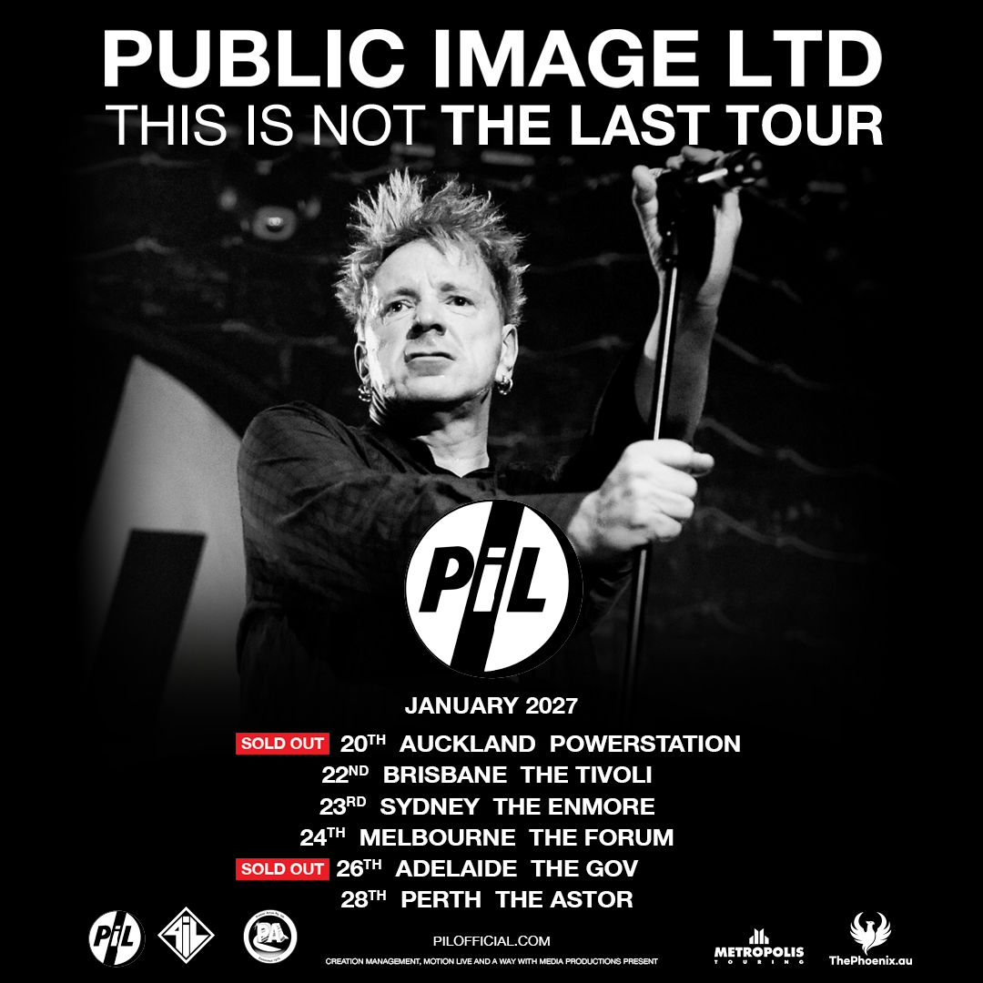 pilofficial's tweet photo. Tickets are selling fast for the January Australasian tour. Auckland &amp; Adelaide have already sold out, and tickets are running low on the other shows. If in doubt don’t miss out.

All 2026-2027 dates via https://t.co/CyTnG2n4R8 or https://t.co/q8wB0dMcB0 https://t.co/Jklw2IG8IV
