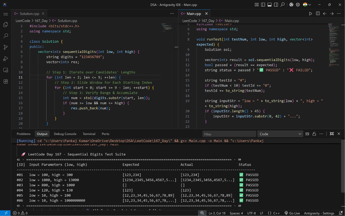 PankajB42550's tweet photo. 🚀 #Day 168/100 (Rearrange the Array @GeeksforGeeks – #Daily)!

Key: Sort → place largest at even indices, smallest at odd indices.

✓ O(n log n) | O(n) 
✓ Accepted

#100DaysOfCode #DSA #Sorting #DSA26 #DAY168 https://t.co/H8vKfy0cPU