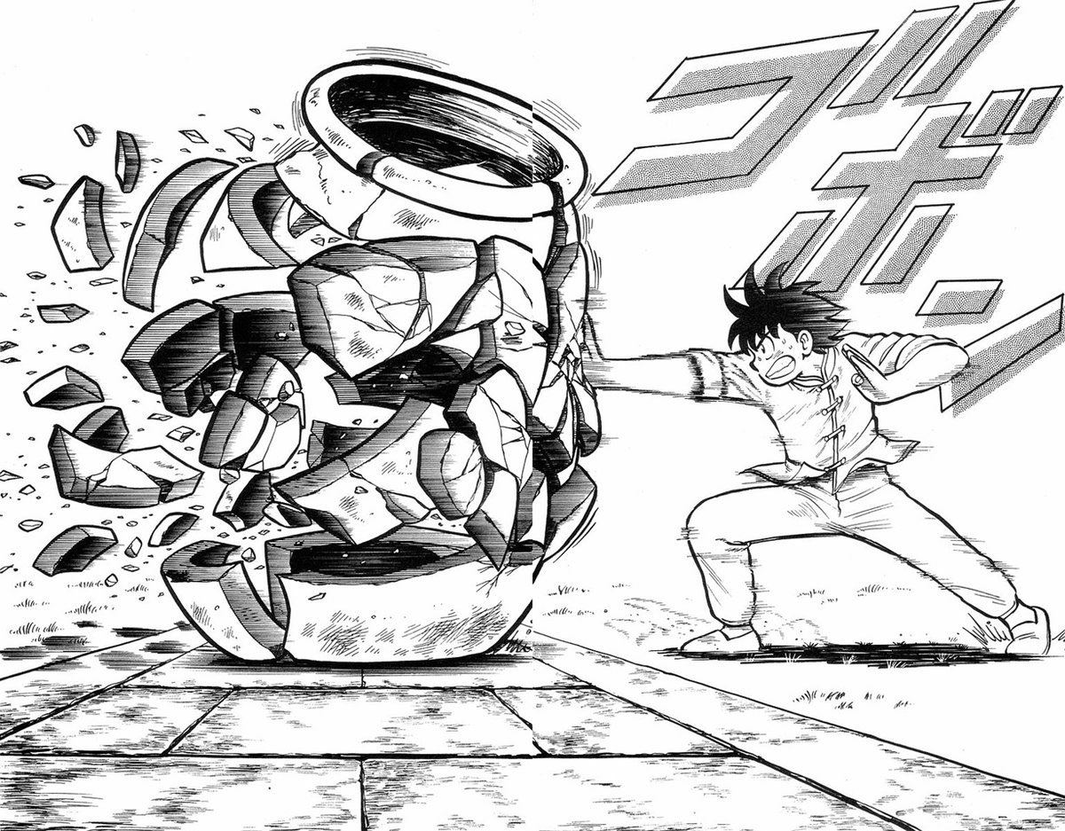 hacchi0108's tweet photo. 誰か鉄拳チンミの通背拳っていう技を
大きな壺で習得するシーン
アニメで観たことある人いませんか？

アニメを観て練習した覚えがあるんだけど
調べたらアニメでは放送されてないらしく怖くなってます

マンガとアニメを混同して記憶してしまったのでしょうか
#鉄拳チンミ　#掌底　#大きい壺 https://t.co/xgfIW7hlwE