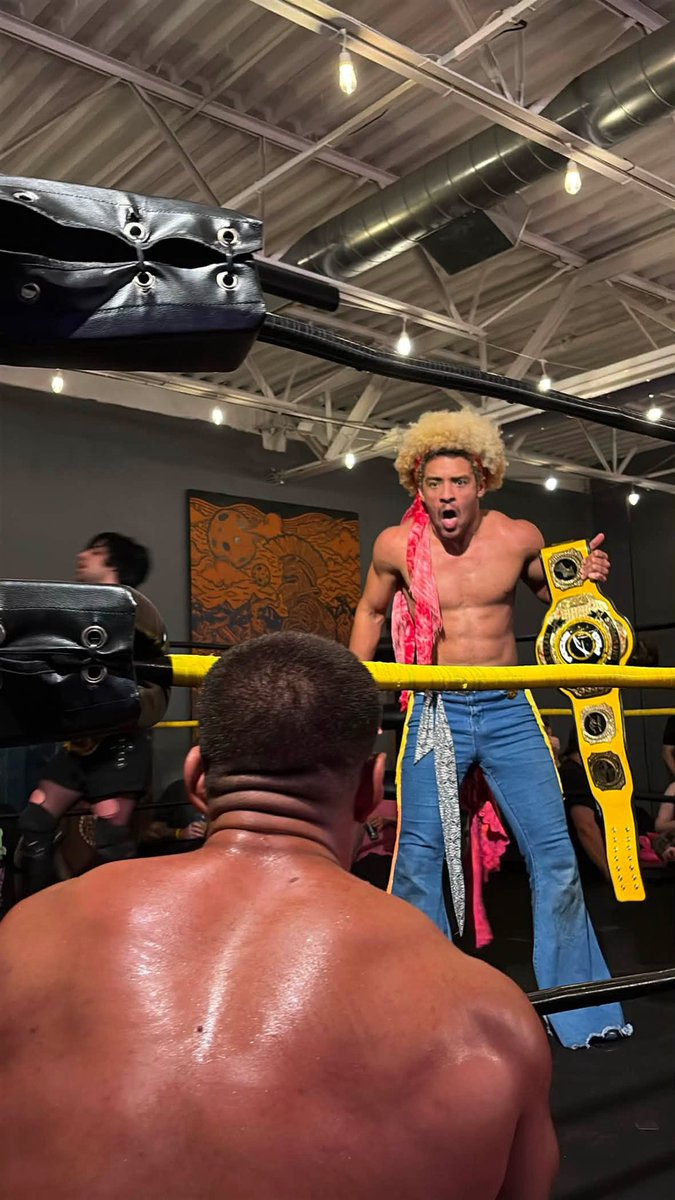 itsjulezee's tweet photo. this weekend was so fucking fantastic 

new focus pro tag team champion

wrestled tracy and mako

I started wrestling so shy and reserved not knowing if i could make it or people would enjoy me.. cut to wrestling some of my wrestling goats and winning titles man what is this life https://t.co/6vOOp2jLjL