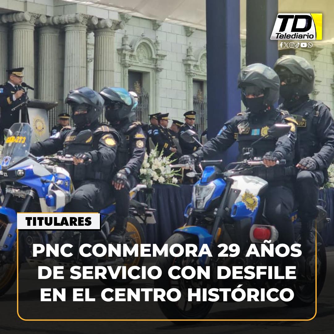 TelediarioGT's tweet photo. #PNC #conmemora #29Años de servicio con #desfile en el #CentroHistórico ➡️ https://t.co/K8z8oflfbM https://t.co/4lURFIPCJc