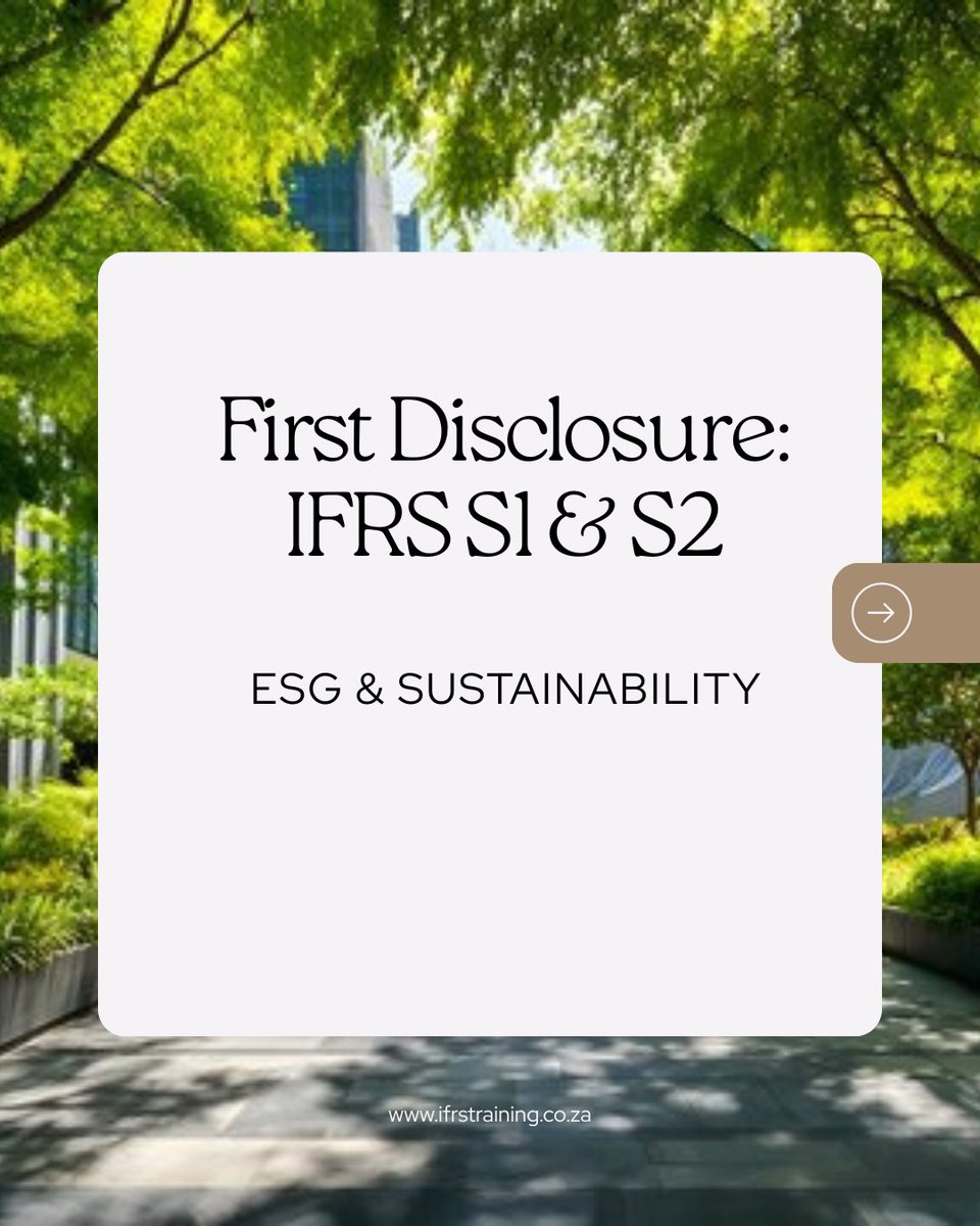 TrainingIfrs's tweet photo. Lead the future of reporting with First Disclosure S1 &amp; S2 training in Cape Town. 🌍📊
📅 17 – 21 August
Register Now : https://t.co/FP5LcCWqOu 
#IFRS #IFRSS1 #IFRSS2 #ESG #Sustainability #CapeTown #SouthAfrica #IFRSTraining https://t.co/q9UQdIP23f
