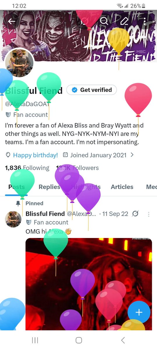 AlexaDaGOAT's tweet photo. Today is my 26th birthday! 🎂 🥳 🎉 🎈 https://t.co/HUdc6zgEUC