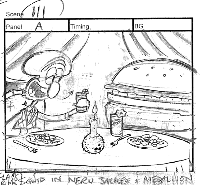 ArtofSpongebob's tweet photo. A drawing by Jay Lender from "Just One Bite." https://t.co/mzMqIRH28c