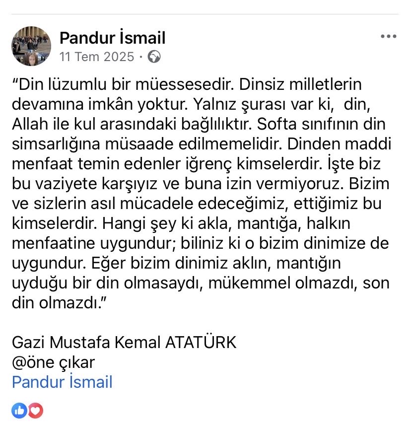 pndsml's tweet photo. Sahtekarlık ile kullanılan yobaz insanlar tarafından yaratılan #din #futbol dan sonraki en iyi uyutma aracıdır. #mustafakemalatatürk yıllar öncesinden çok güzel anlatmış, anlayana. #atatürk #atam https://t.co/FDcMDK6mKY