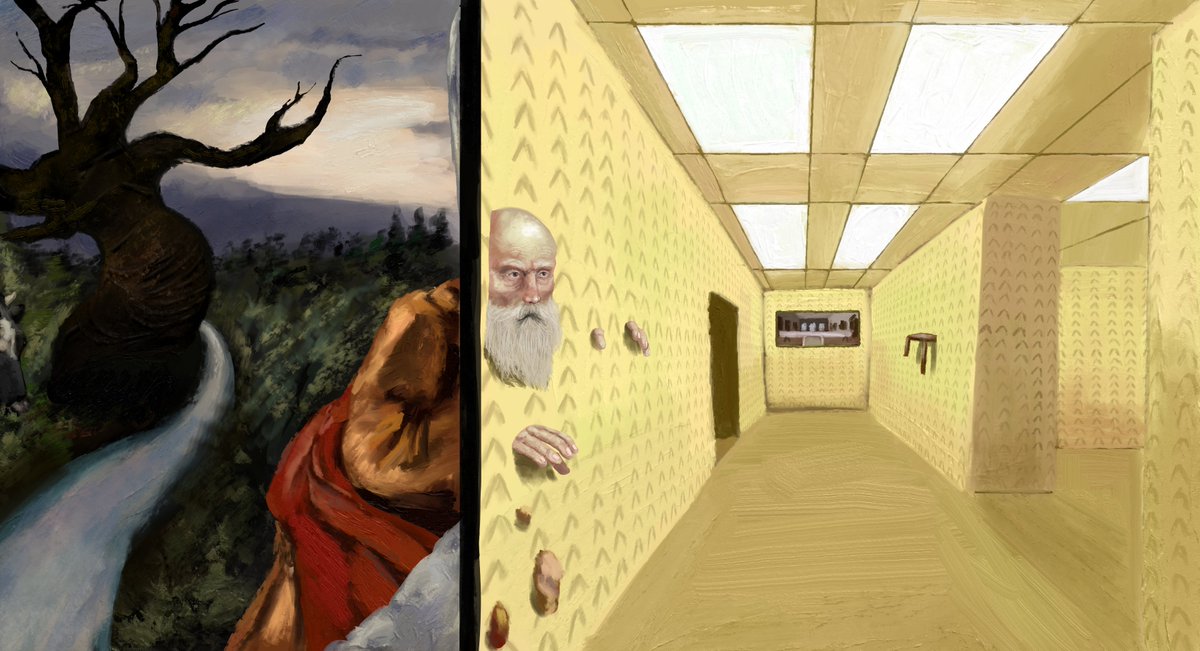 ChazOMG8K0's tweet photo. paintings lost in time 

#backrooms #kaneparson https://t.co/mKPUcXd93l