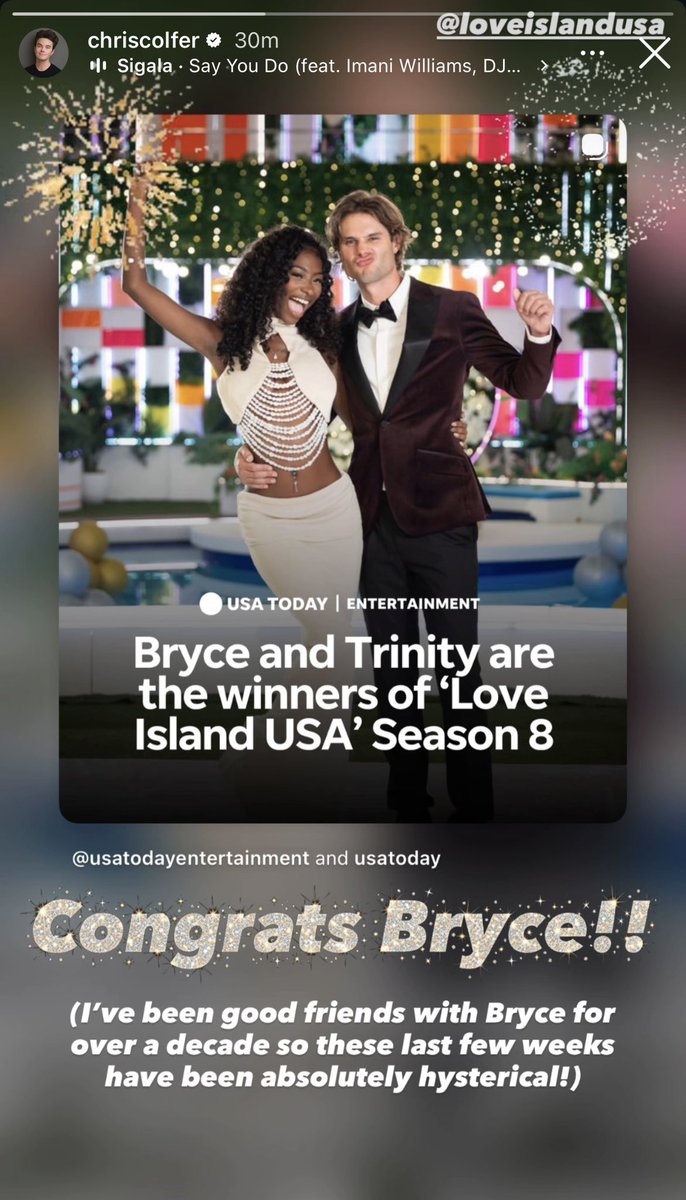 _irwinit's tweet photo. can’t believe bryce is just casually besties with kevin mchale and chris colfer..#loveislandusa https://t.co/N92d98Z8Gs