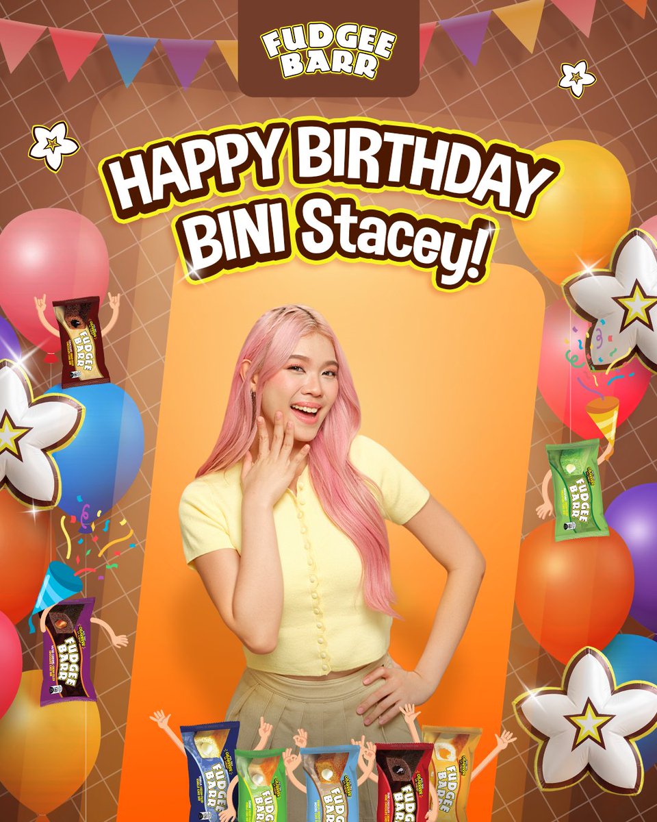 FudgeeBarr_PH's tweet photo. 🌸Birthday ng kikay ng barrkada na si BINI Stacey!
Comment your greetings and drop your favorite kikay moments of our birthday girl!
#FudgeeBarr #BINIStacey https://t.co/ZTw8XGndTy
