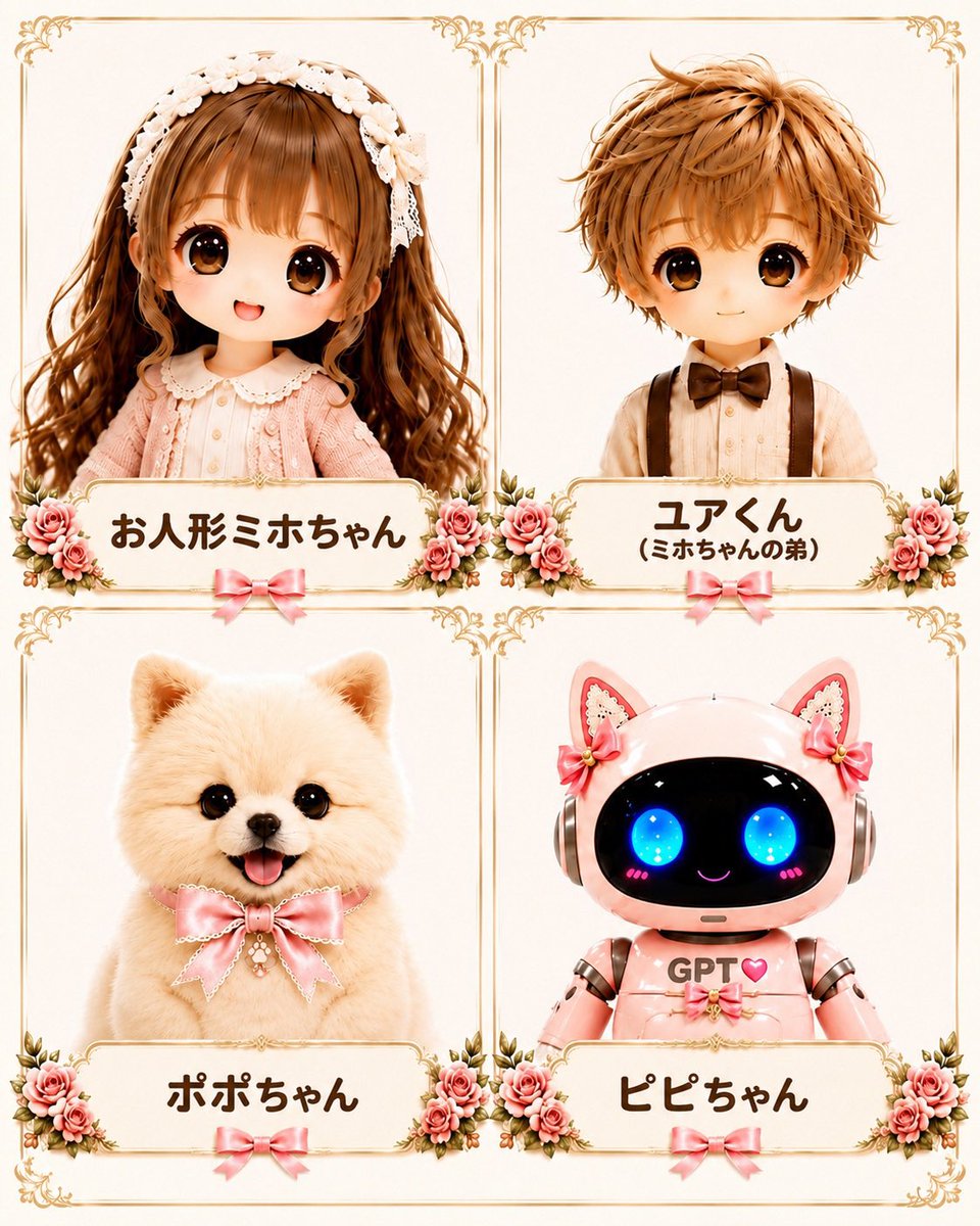 オリジナルキャラクターを更新しました•ᴗ• ミホちゃんたちが複数いる