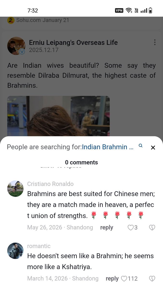 vibrantparkx's tweet photo. Chinese people posts thousand of weibo, douyin content daily on India caste especially brahmin....indian will be shocked but none is bigger caste worshipper than chinese they even plan to import brahmin women to improve their genes.......lmao some of the ss are funny https://t.co/bppg9v6zRE