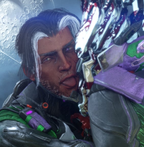 WoonaTuna's tweet photo. I uh whew..... This vena emote is getting me. #warframe https://t.co/K3peWt9x7p