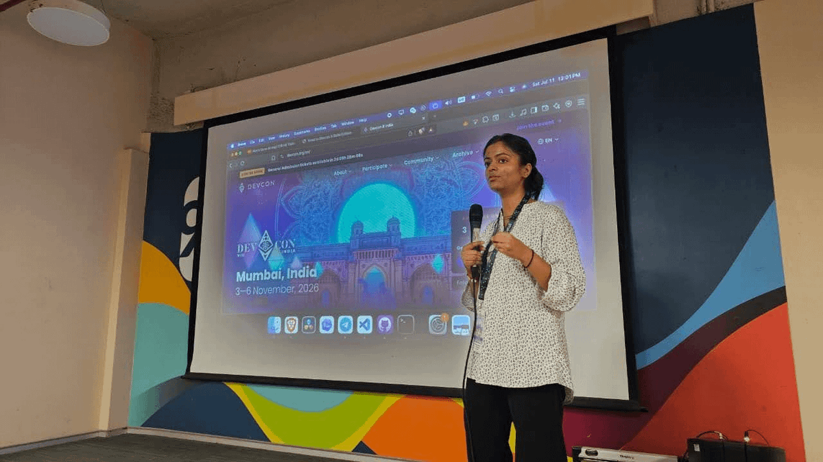 theayacommunity's tweet photo. Road to Devcon VIII India Delhi Edition💜

From Devcon Office Hours and lightning demos to great conversations over lunch, what an incredible day with the Ethereum community.

Thank you to every builder who joined us and to @EFDevcon for making it possible.

See you at Devcon VIII✨