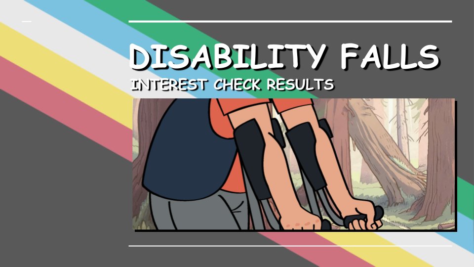 DisabilityFalls's tweet photo. Interest check results are IN
We are Looking to do a Free Digital Zine with Optional Charity Donation!

Mod Applications are NOW OPEN: https://t.co/IkAxJyMKIk

#gravityfalls #zinepromo #disabilitypride https://t.co/KWX12wX9eA