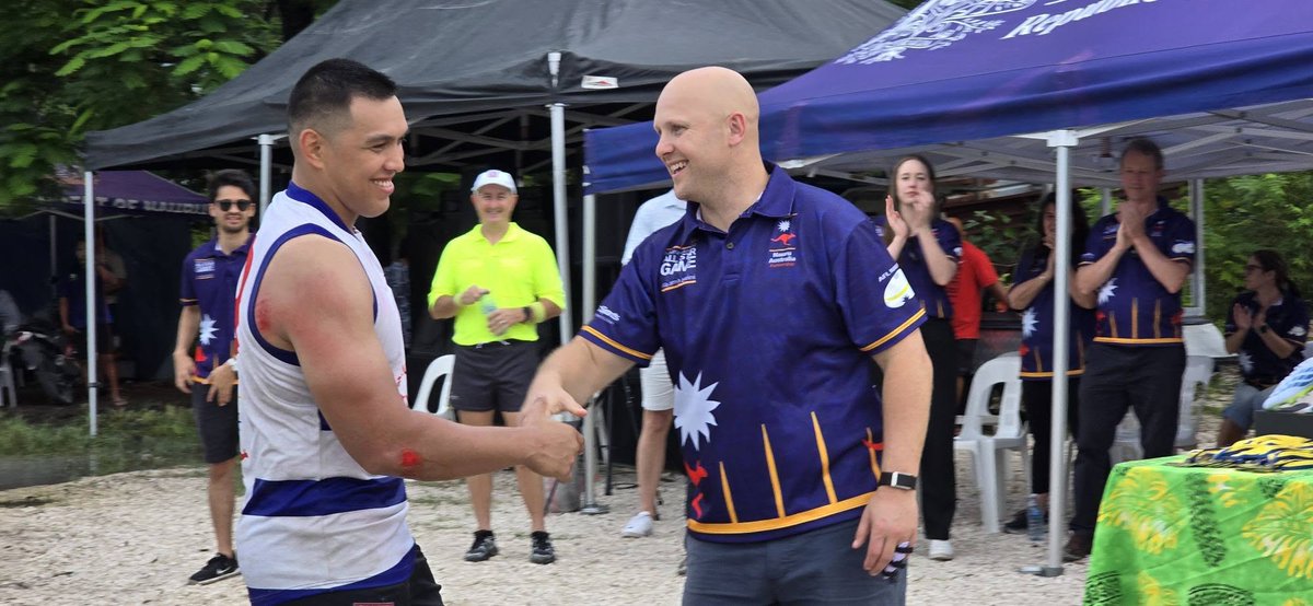Republic_Naoero's tweet photo. AFL great Gary Ablett Jr and Nathan Ablett joined the community last weekend to celebrate the enduring friendship between Naoero and Australia, and the power of sport to inspire young people and encourage healthy, active lifestyles. https://t.co/yHt9wsG9Ys